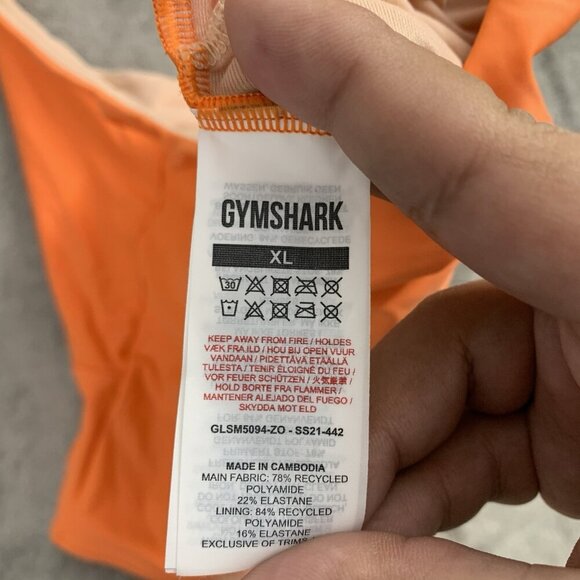 Gymshark Swimsuit Womens XL Orange Open Back GLSM5094 Swim Pool Beach Summer - Picture 8 of 13
